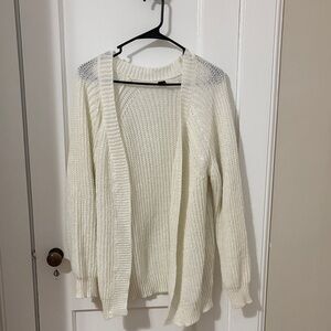 SHEIN Cream Open-Front Cardigan